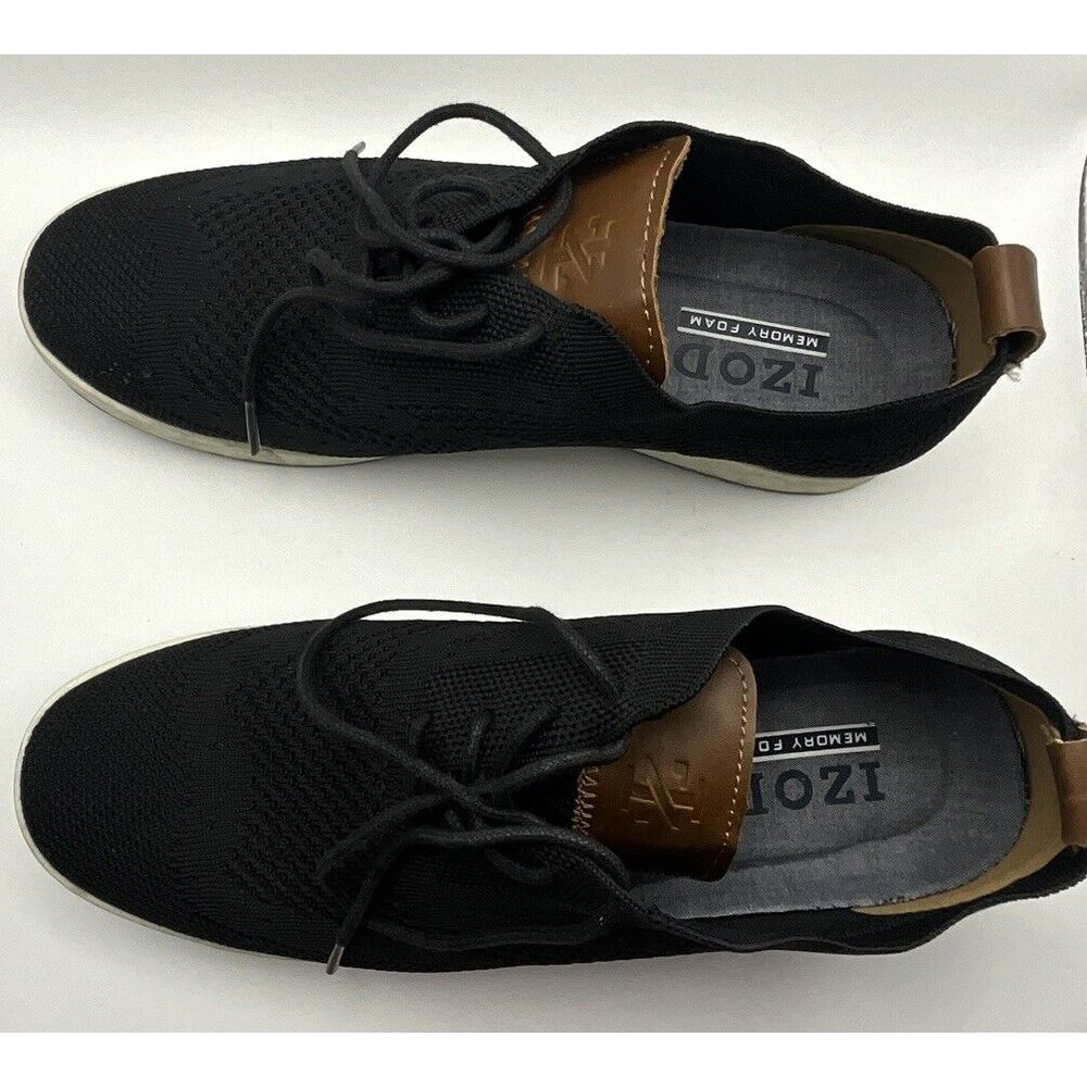 IZOD Breeze Oxford Casual Shoes for Men, Memory Foam Canvas BLACK - Picture 4 of 11